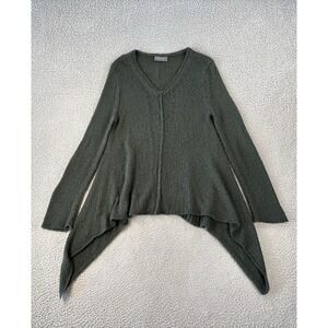 Wooden Ships Sweater Womens M/L Wool Mohair Blend Asymmetrical Fuzzy Soft